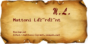 Mattoni Lóránt névjegykártya