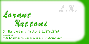 lorant mattoni business card